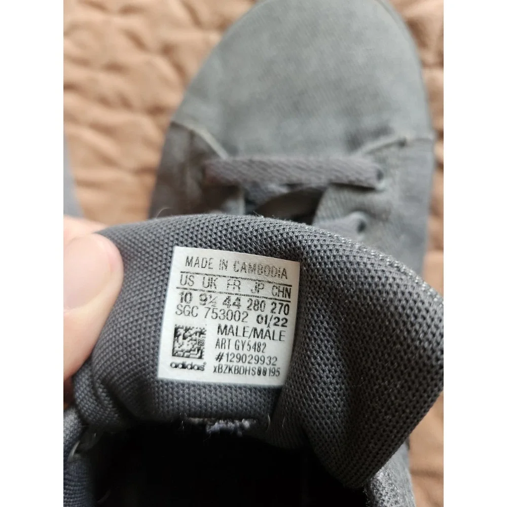 Adidas Men's Daily 3.0 Gray Black Canvas Lace-Up Skateboard Athletic Sneakers 10